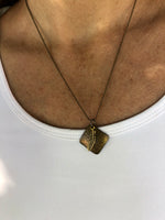 Feather & Hammered Brass Necklace