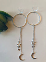 Moon & Star Drop Earrings