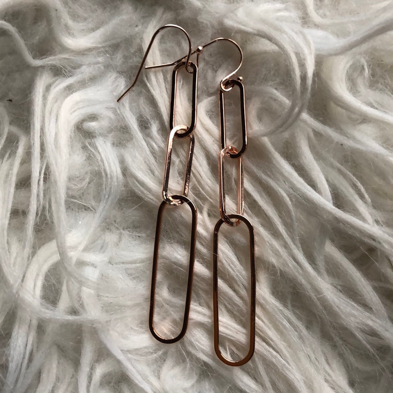 Rose Gold Paperclip Earrings