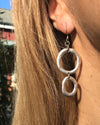 Silver Hoop Drop Earrings