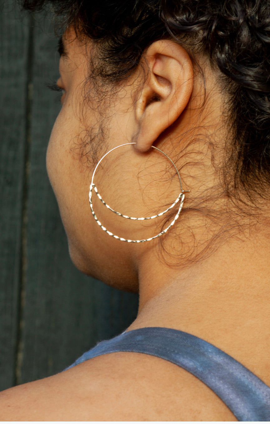 Moon Phase Hammered Hoops🌙