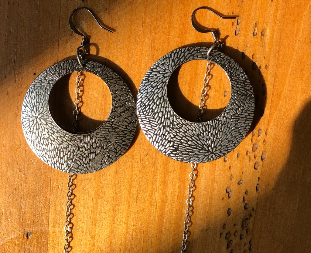 Hermatite Chain Earrings